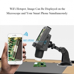 Cainda 50-1000X LCD WiFi Digital Microscope with Flexible Stand for iPhone Android Phone